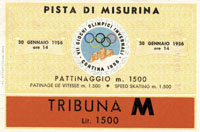 Pattinaggio 1500 m 30.1.1956 (Eisschnellaufen) bei den Olympischen Winterspielen Cortina d`Ampezzo 1956. 12,5x9 cm.