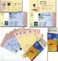 17 Eintrittskarten der Olympischen Spiele 1988 Seoul (9x), 1992 Barcelona (7x) und 2004 Athen (2x).<br>-- Schtzpreis: 80,00  --