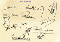 Autograph Football match 1973. Argentina