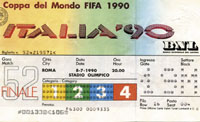 Coppa del Mondo FIFA 1990. Finale: Deutschland - Argentinien am 8.7.1990 in Rom, Stadio Olimpico. 15,3x9,5 cm.<br>-- Schtzpreis: 125,00  --