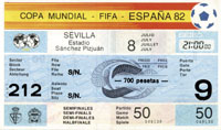 Copa Mundial - FIFA - Espana 82. Halbfinale Deutschland - Frankreich (5:4 n.V.). 8.7.1982 in Sevilla bei der Fuball-Weltmeisterschaft 1982. 15x9 cm.<br>-- Schtzpreis: 50,00  --