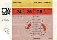 World Cup 1974. Ticket Brazil vs. Argentina<br>-- Stima di prezzo: 40,00  --