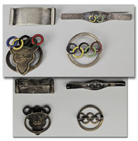 Olympic Games 1936. 4x Silver Souvenir Brooch<br>-- Estimatin: 140,00  --