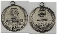 Versilberte Medaille zur Erinnerung an die Olympischen Spiele 1936 mit Werbung fr 4711. 3,5 cm.