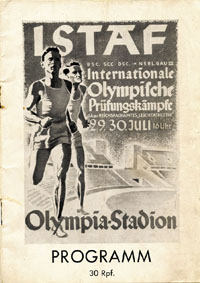 Offizielles Programm ISTAF - Internationale Olympische Prfungskmpfe 29.+30.Juli Olympia  - Stadion Berlin (1939).<br>-- Schtzpreis: 50,00  --