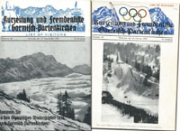 Zwei Exemplare 1) Kurzeitung und Fremdenliste Garmisch-Partenkirchen. List of visitors. Nr. 39 vom 12.2.1936. 2) Ausgabe 14.9.1935.<br>-- Schtzpreis: 60,00  --