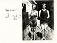 (1891-1984) Bildfotokopie mit original Signatur von Mina Wylie (AUS) Silbermedaillengewinnerin im Schwimmen bei den Olympischen Spielen 1912, 10x8 cm.<br>-- Schtzpreis: 70,00  --