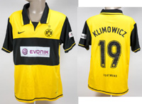 Original match worn Spielertrikot von Borussia Dortmund mit der Rckennummer 19. Getragen von Diego Klimowicz in einem Spiel der Fuball Bundesliga in der Saison 2007/2008. Status:ABB.