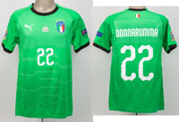 Original match worn Torwart-Trikot von Italien mit der Rckennummer 22. Getragen von Gianluigi Donnarumma am 14.10.2018 im Gruppenspiel der Nations League gegen Polen. Polen -  Italien 0:1. Status:AAC.