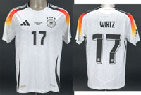 Original match worn Spielertrikot von Deutschland mit der Rckennummer 17. Getragen von Florian Wirtz am 23.06.2024 im Gruppenspiel der Fuball Europameisterschaft gegen die Schweiz. Schweiz - Deutschland 1:1. Status:AAB.