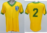 Original match worn Spielertrikot von Brasilien mit der Rckennummer 2. Getragen in einem Freundschaftsspiel fr die brasilianische Fuball-Nationalmannschaft im Zeitraum 1986-1989. Tauschtrikot aus der Sammlung eines deutschen Nationalspielers. Status:ACA