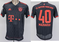 Original match worn Spielertrikot vom FC Bayern Mnchen mit der Rckennummer 40. Getragen von Noussair Mazraoui am 27.05.2023 im Spiel der Fuball Bundesliga gegen den 1. FC Kln. Kln - Bayern 1:2. Mazraou ist 27-facher Nationalspieler von Marokko. Status