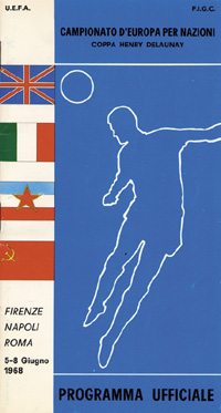 Offizielles Programm der UEFA Fuball - Europameisterschaft 1968 in Italien.