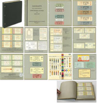 Original Kartenbuch der Kartenstelle der Olympischen Spiele Berlin 1936. Sammelmappe der ausgegebenen Eintrittskarten, Ausweise und Abzeichen. Organisationskomitee fr die XI. Olympiade Berlin 1936 e. V. Kartenstelle.<br>-- Schtzpreis: 6000,00  --