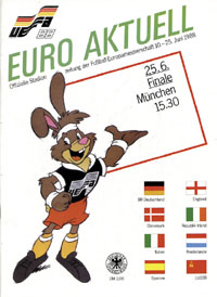 Programm Finale Europameisterschaft 1988 in Deutschland Niederlande - UdSSR 25.6. in Mnchen.<br>-- Schtzpreis: 60,00  --